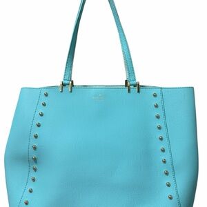 kate spade Turquoise Leather Studded Tote Bag